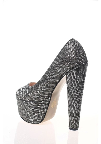 Kadın Gümüş Full Taş Yüksek Topuk Abiye Ayakkabı Kadın Topuklu Şık Gece Ayakkabısı fırsatları