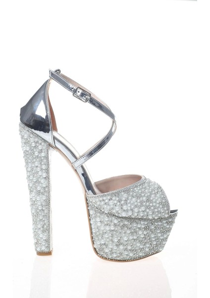 Kadın Gold Ayna Full İnci Taş Kadın Abiye Ayakkabı Kadın Topuklu Şık Gece Ayakkabısı modelleri