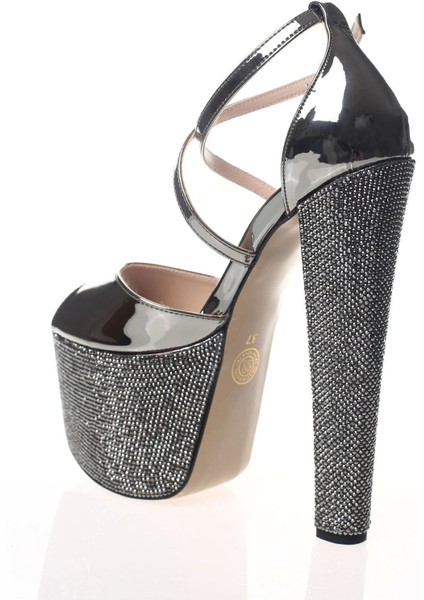 Kadın Gold Ayna Ökçe Poli Taş Yüksek Topuk Abiye Ayakkabı Kadın Topuklu Şık Gece Ayakkabısı fırsatları