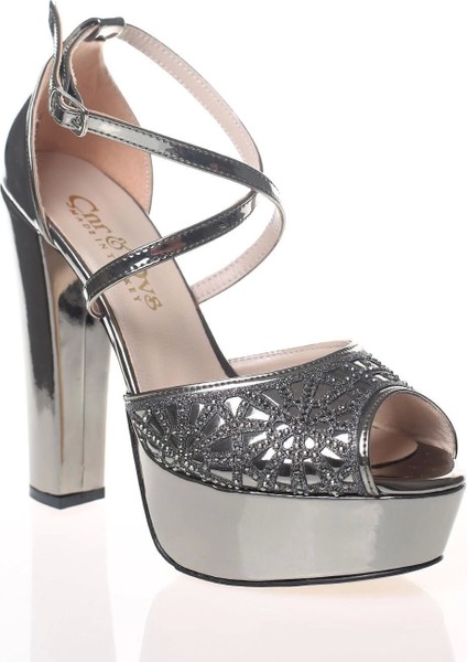 Kadın Moda Şık Gold Ayna Yüz Kristal Lazer Topuklu Düğün Nişan Gece Abiye Ayakkabısı fiyatları