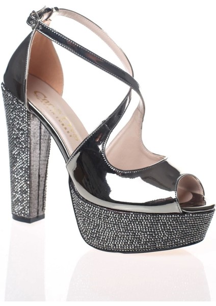 Kadın Moda Şık Gold Ayna Ökçe Poli Taş Topuklu Zarif Tasarım Düğün Nişan Gece Abiye Ayakkabısı fiyatları