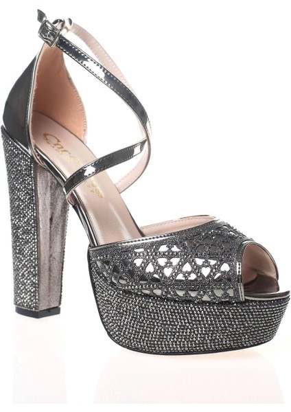 Kadın Moda Şık Gold Ayna Yüz Lazer Ökçe Poli Taş Topuklu Düğün Nişan Gece Abiye Ayakkabısı fiyatları