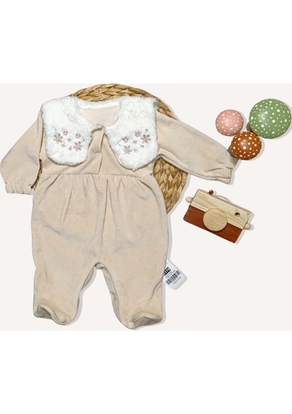 Kız Bebek Kadife Peluş Tulum