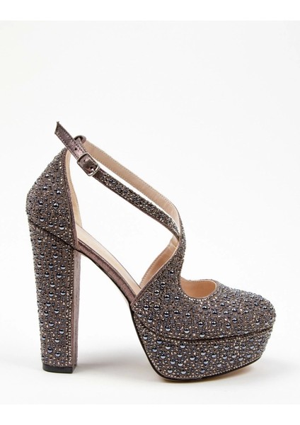 Kadın Moda Şık Gold Full Inci Zarif Tasarım Düğün Nişan Gece Abiye Ayakkabısı fırsatları