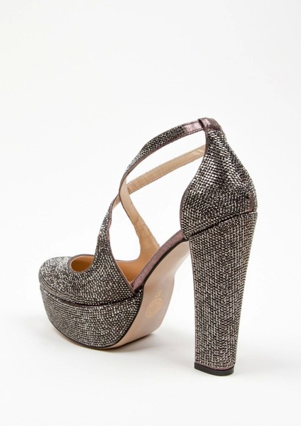 Kadın Moda Şık Gold Janjan Full Taş Düğün Nişan Gece Abiye Ayakkabısı modelleri