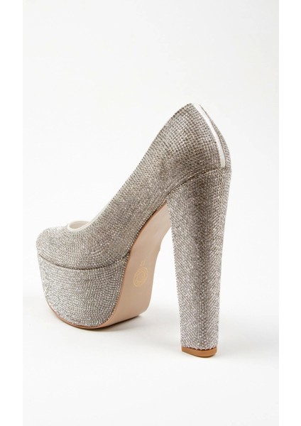 Kadın Moda Şık Gold Janjan Full Taş Düğün Nişan Gece Abiye Ayakkabısı modelleri