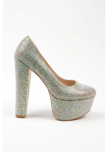 Kadın Moda Şık Gold Janjan Full Taş Düğün Nişan Gece Abiye Ayakkabısı fırsatları