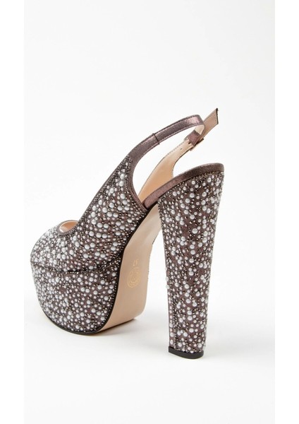 Kadın Moda Şık Gold Sultan Full Inci Düğün Nişan Gece Abiye Ayakkabısı modelleri