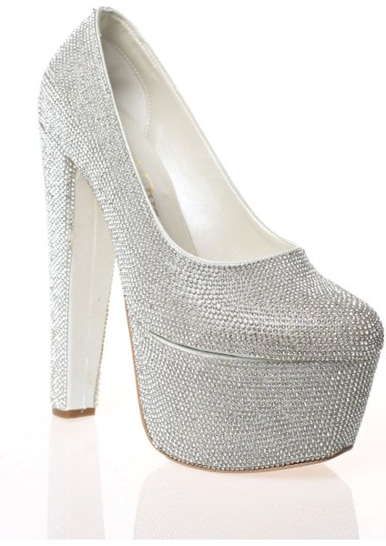 Kadın Moda Şık Gold Full Taş Yüksek Topuk Topuklu Düğün Nişan Gece Abiye Ayakkabısı fiyatları