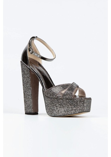 Kadın Moda Şık Ayna Janjan Taşlı Çapraz Klasik Topuklu Platformlu Düğün Nişan Gece Abiye Ayakkabısı fiyatları