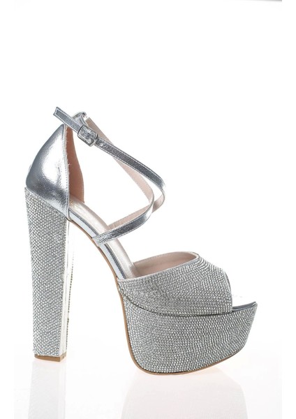 Kadın Moda Şık Gold Kristal Full Taş Topuklu Düğün Nişan Gece Abiye Ayakkabısı fırsatları