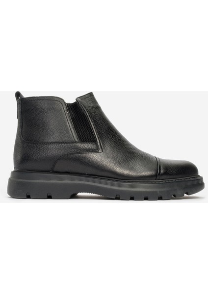 Erkek Klasik Casual Bot Gerçek Deri Br 77189 Siyah