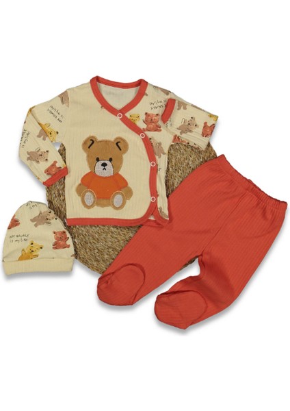 Ayıcık Süzene Nakışlı 3'lü Takım Set