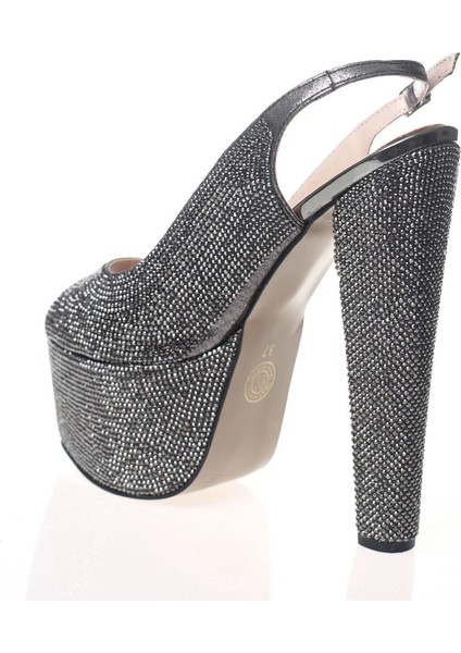 Kadın Moda Şık Gold Full Taş Yüksek Topuk Topuklu Düğün Nişan Gece Abiye Ayakkabısı modelleri