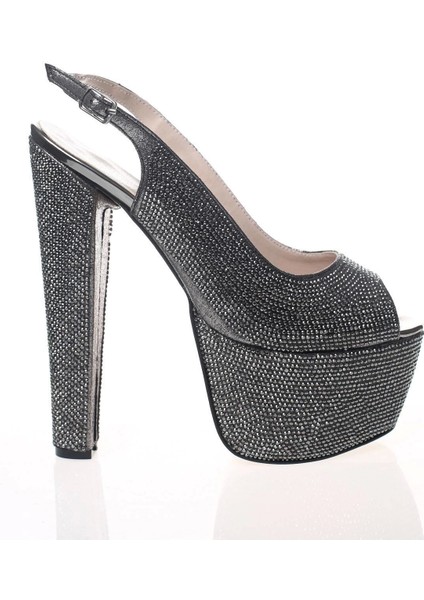 Kadın Moda Şık Gold Full Taş Yüksek Topuk Topuklu Düğün Nişan Gece Abiye Ayakkabısı fırsatları