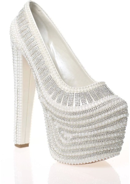 Kadın Moda Beyaz Sedef Inci Taş Işlemeli Gelin Ayakkabı Topuklu Düğün Nişan Gece Abiye Ayakkabısı fiyatları