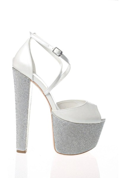 Kadın Moda Şık Gold Ayna Ökçe Poli Taş Yüksek Topuk Topuklu Düğün Nişan Gece Abiye Ayakkabısı fırsatları