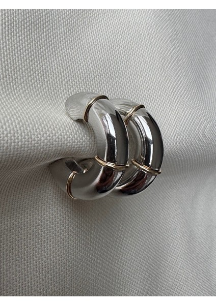 Çift Renkli Kalın Halka Küpe modelleri