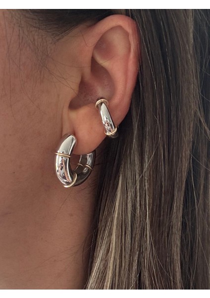 Çift Renkli Kalın Halka Küpe fırsatları