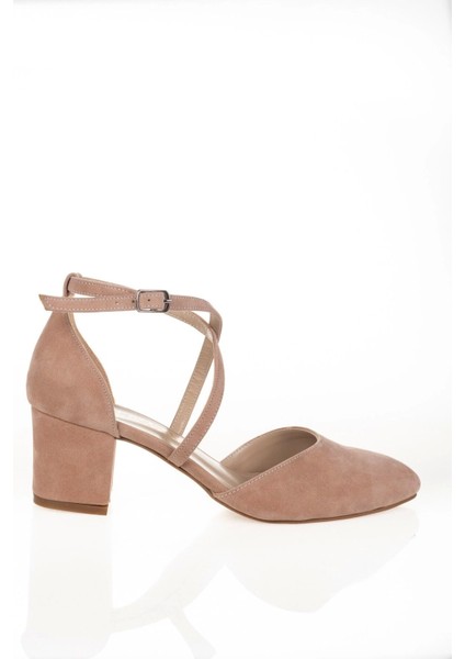 Kadın Moda Şık Pudra Süet Topuklu Klasik Ayakkabı Topuklu Düğün Nişan Gece Abiye Ayakkabısı fırsatları