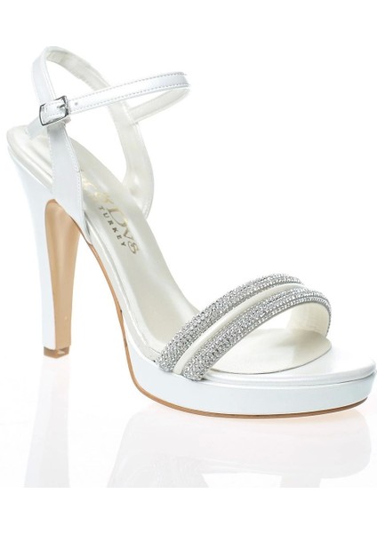 Kadın Gümüş Ayna Double Abiye Ayakkabı Kadın Topuklu Şık Gece Ayakkabısı Zarif Tasarım