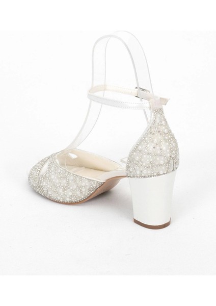 Kadın Moda Şık Sedef Inci Taşlı Topuklu Ayakkabı Zarif Tasarım Düğün Nişan Gece Abiye Ayakkabısı modelleri