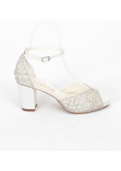Kadın Moda Şık Sedef Inci Taşlı Topuklu Ayakkabı Zarif Tasarım Düğün Nişan Gece Abiye Ayakkabısı fırsatları