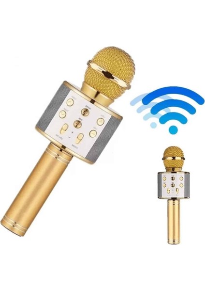 Bluetooth Hoparlör USB Aux Sd Kart Kaoroke Mikrofon Uzun Pil Ömrü