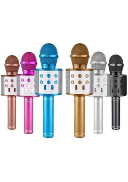Bluetooth Hoparlör USB Aux Sd Kart Kaoroke Mikrofon Uzun Pil Ömrü