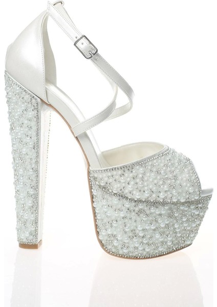 Kadın Sedef Cilt Full İnci Taş Abiye Ayakkabı Kadın Topuklu Şık Gece Ayakkabısı Zarif Tasarım modelleri