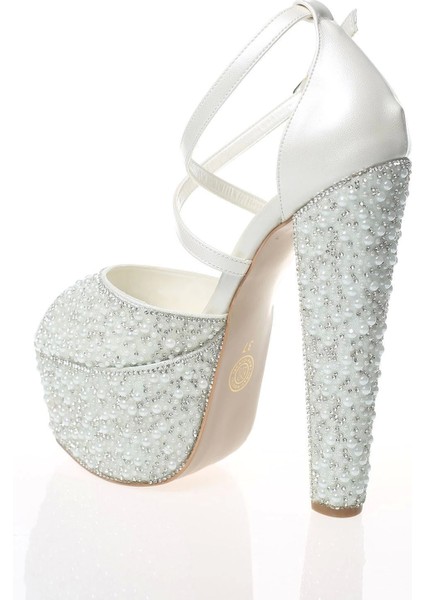 Kadın Sedef Cilt Full İnci Taş Abiye Ayakkabı Kadın Topuklu Şık Gece Ayakkabısı Zarif Tasarım fırsatları