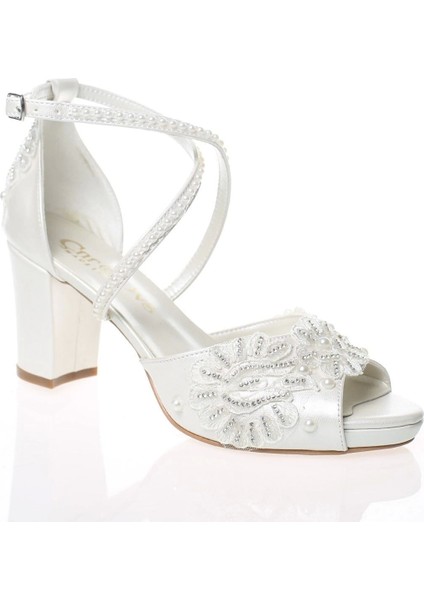 Kadın Moda Şık Sedef Inci Taş Işlemeli Gelin Ayakkabı Topuklu Düğün Nişan Gece Abiye Ayakkabısı fiyatları