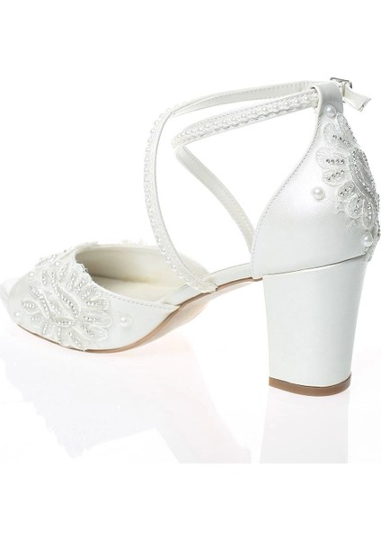 Kadın Moda Şık Sedef Inci Taş Işlemeli Gelin Ayakkabı Topuklu Düğün Nişan Gece Abiye Ayakkabısı modelleri
