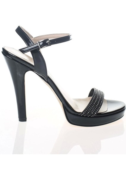 Kadın Moda Şık Platin Ayna Taşlı Tek Bant Topuklu Düğün Nişan Gece Abiye Ayakkabısı fırsatları