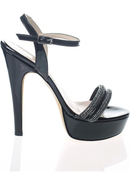 Kadın Moda Şık Platin Ayna Double Taş Topuklu Zarif Tasarım Düğün Nişan Gece Abiye Ayakkabısı fırsatları