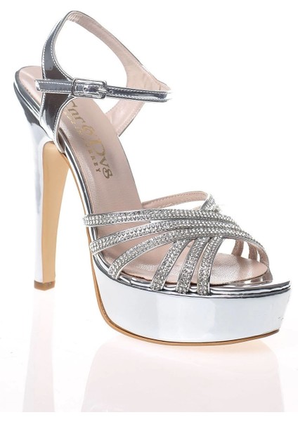 Kadın Moda Şık Gümüş Ayna Çapraz Topuklu Zarif Tasarım Düğün Nişan Gece Abiye Ayakkabısı fiyatları