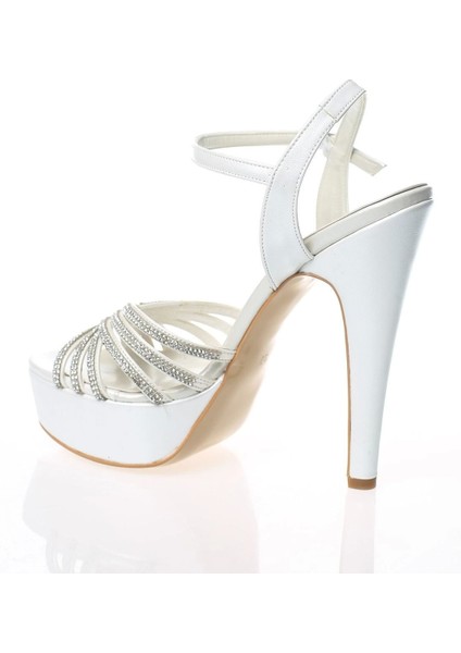 Kadın Moda Şık Gümüş Ayna Çapraz Topuklu Zarif Tasarım Düğün Nişan Gece Abiye Ayakkabısı modelleri