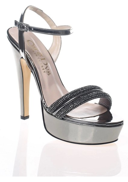 Kadın Moda Şık Platin Ayna Double Taş Topuklu Zarif Tasarım Düğün Nişan Gece Abiye Ayakkabısı fiyatları
