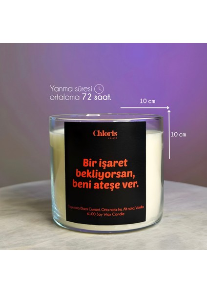 Bir Işaret Bekliyorsan, Beni Ateşe Ver Kokulu Mum, Dekoratif Mum, Hediyelik Mum, Soya Wax Mum