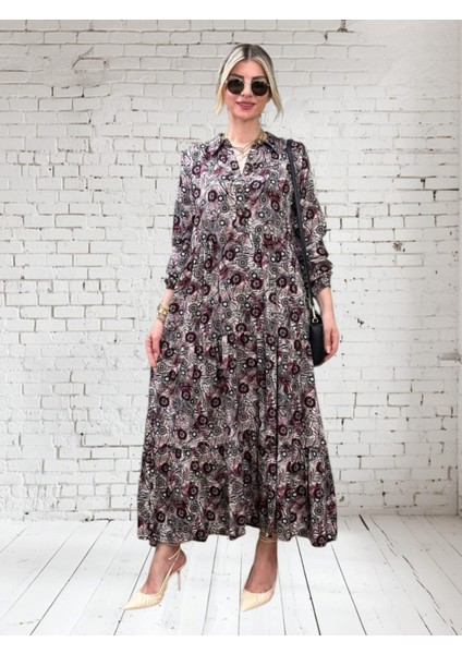 Elbise Düğmeli Uzun