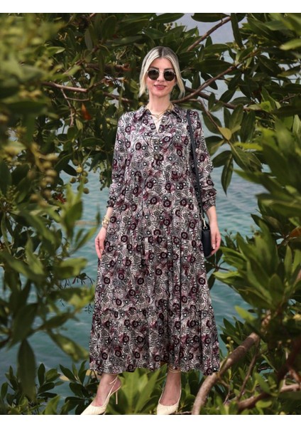 Elbise Düğmeli Uzun modelleri