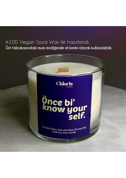 Önce Bi' Know Your Self Kokulu Mum, Dekoratif Mum, Soya Wax Mum, Dekorasyon fiyatları