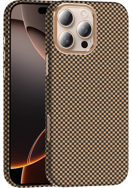 iPhone 16 Pro Kılıf M-Safe Karbon Fiber Tasarım Gross Kapak