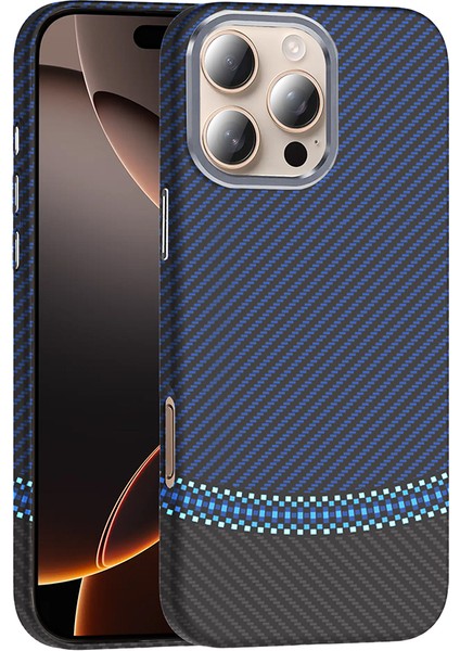 iPhone 16 Pro Max Kılıf M-Safe Karbon Fiber Tasarım Gross Kapak