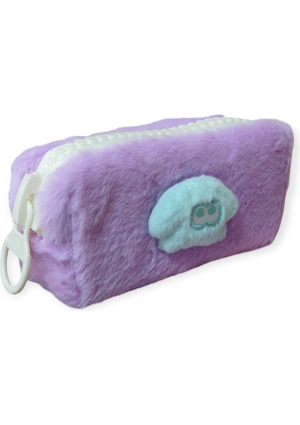 Maskotlu Dev Fermuarlı Peluş Kalem Çantası