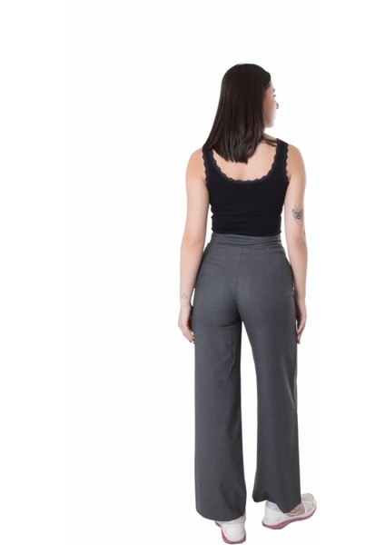 Looksense Kadın Antrasit Cırtlı Dokuma Pantolon 01012 modelleri