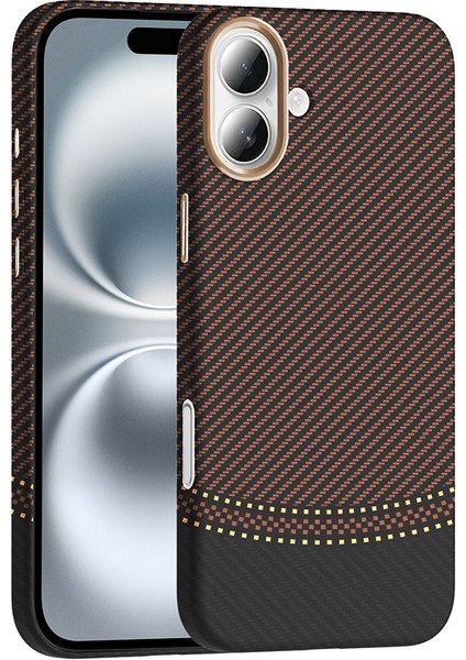 iPhone 16 Kılıf M-Safe Karbon Fiber Tasarım Gross Kapak