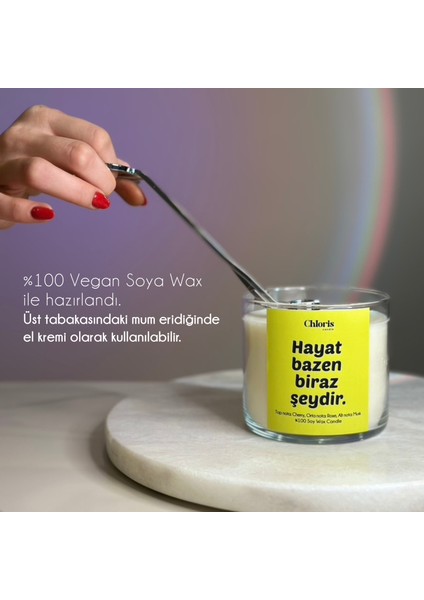 Hayat Bazen Biraz Şeydir Kokulu Mum, Dekoratif Mum, Soya Wax Mum, Dekorasyon fiyatları