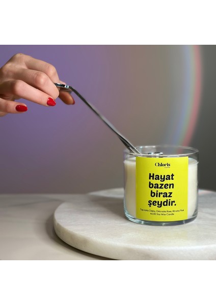 Hayat Bazen Biraz Şeydir Kokulu Mum, Dekoratif Mum, Soya Wax Mum, Dekorasyon modelleri