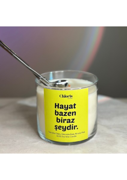 Hayat Bazen Biraz Şeydir Kokulu Mum, Dekoratif Mum, Soya Wax Mum, Dekorasyon fırsatları